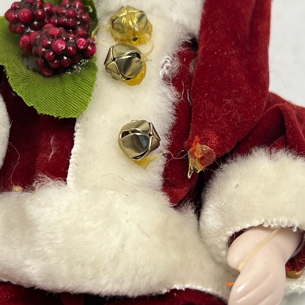 Vintage 1986 Enesco Santa Christmas Ornament Porcelain Face Hands Taiwan - Picture 10 of 12